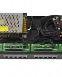 Detalhes do produto ORGANIZADOR 19'' COMBO RJ45 + BALUN POWER + FONTE 15A - MAX ELETRON