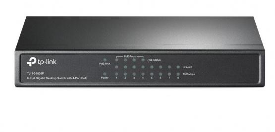 SWITCH DE MESA GIGABIT COM 8 PORTAS (4 PORTAS POE) - TL-SG1008P - TP LINK